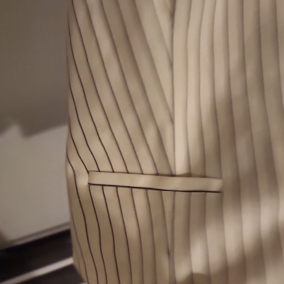 Rag & Bone White Pinstripe Priya Ponte Buttoned Vest Top Size 8 - Picture 4 of 8